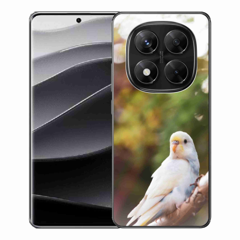 Gélový kryt mmCase na Xiaomi Redmi Note 14 Pre 5G/Poco X7 5G - papagáj andulka biela