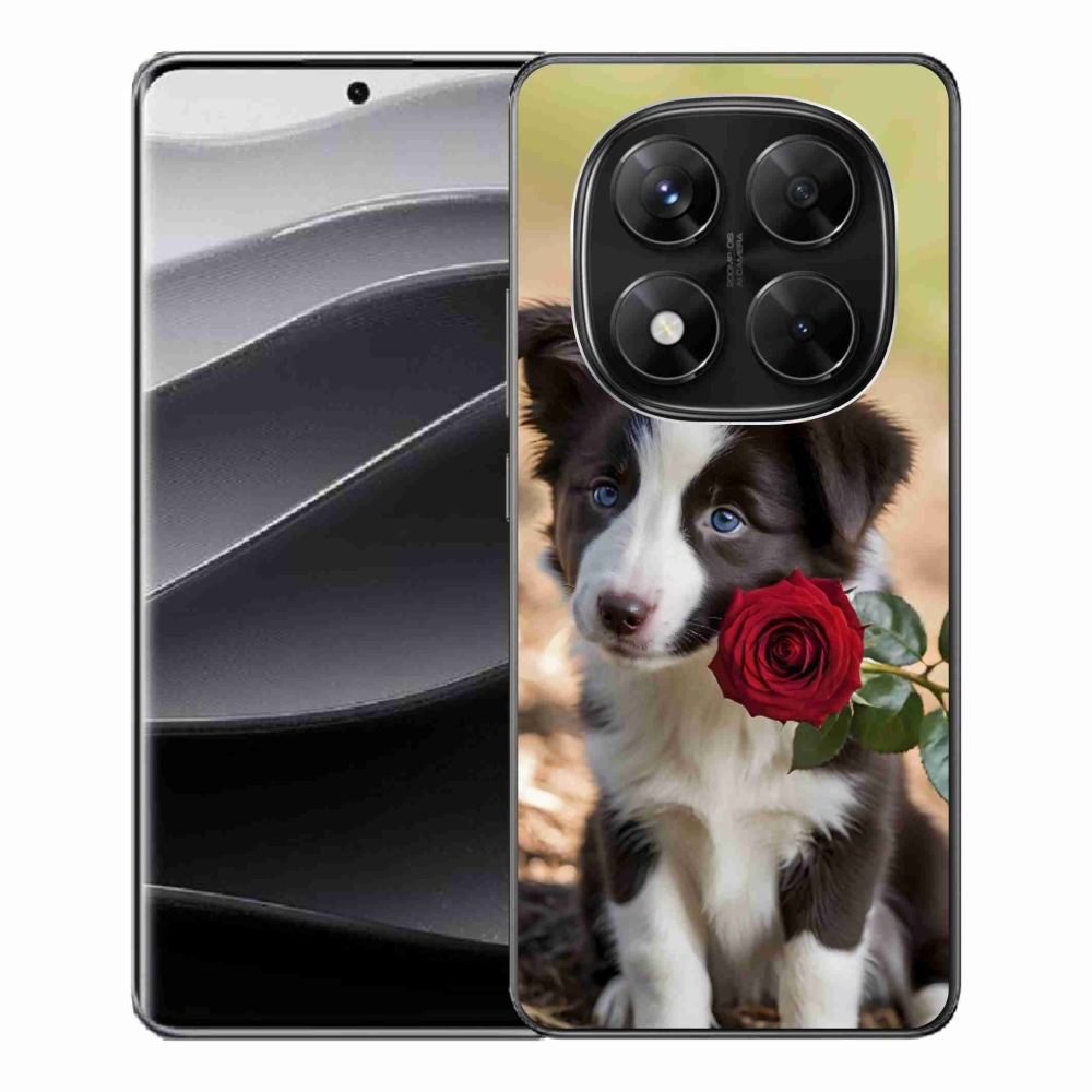 Gélový kryt mmCase na Xiaomi Redmi Note 14 Pre 5G/Poco X7 5G - roztomilá border kólia s ružou