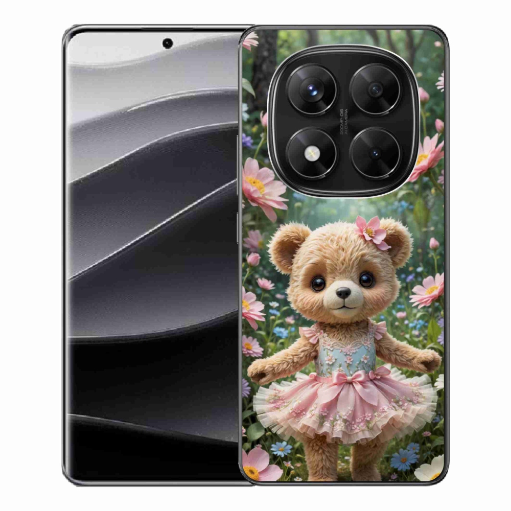 Gélový kryt mmCase na Xiaomi Redmi Note 14 Pre 5G/Poco X7 5G - roztomilý medvedík v kvetoch