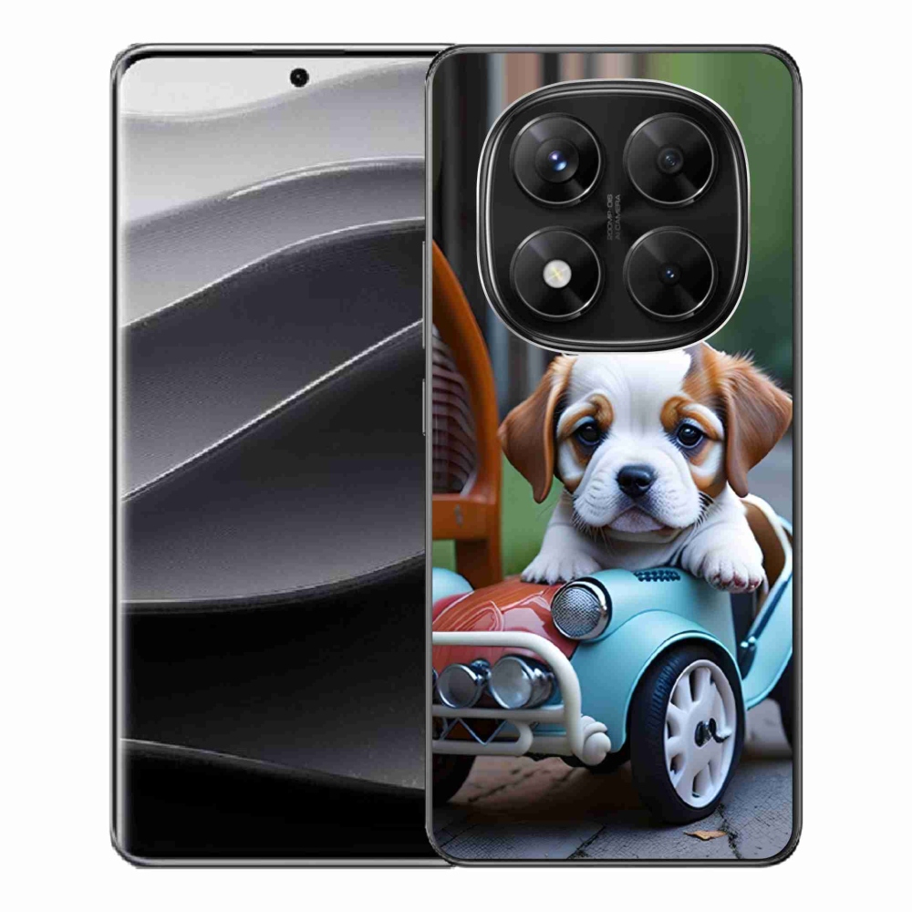 Gélový kryt mmCase na Xiaomi Redmi Note 14 Pre 5G/Poco X7 5G - šteňa v retro aute