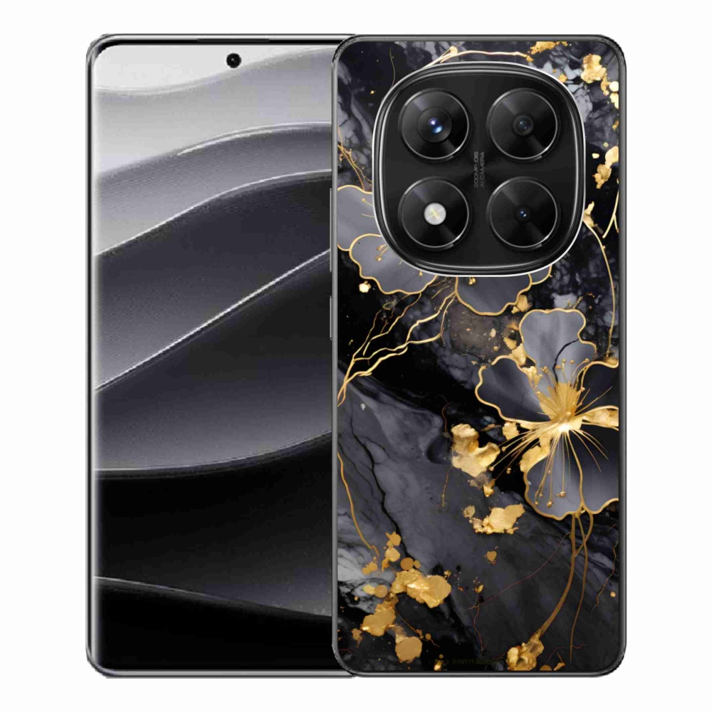 Gélový kryt mmCase na Xiaomi Redmi Note 14 Pre 5G/Poco X7 5G - zlaté kvety