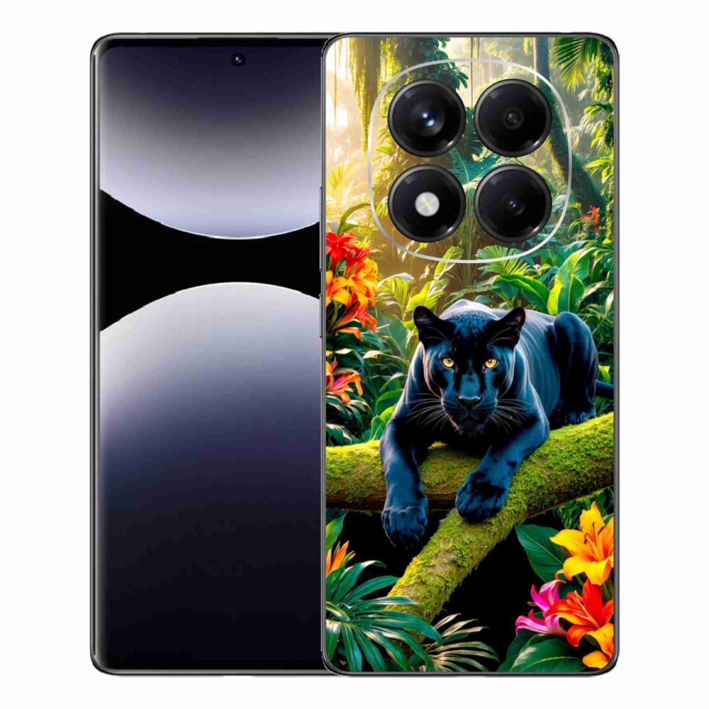 Gélový kryt mmCase na Xiaomi Redmi Note 14 Pro - čierny panter v džungli