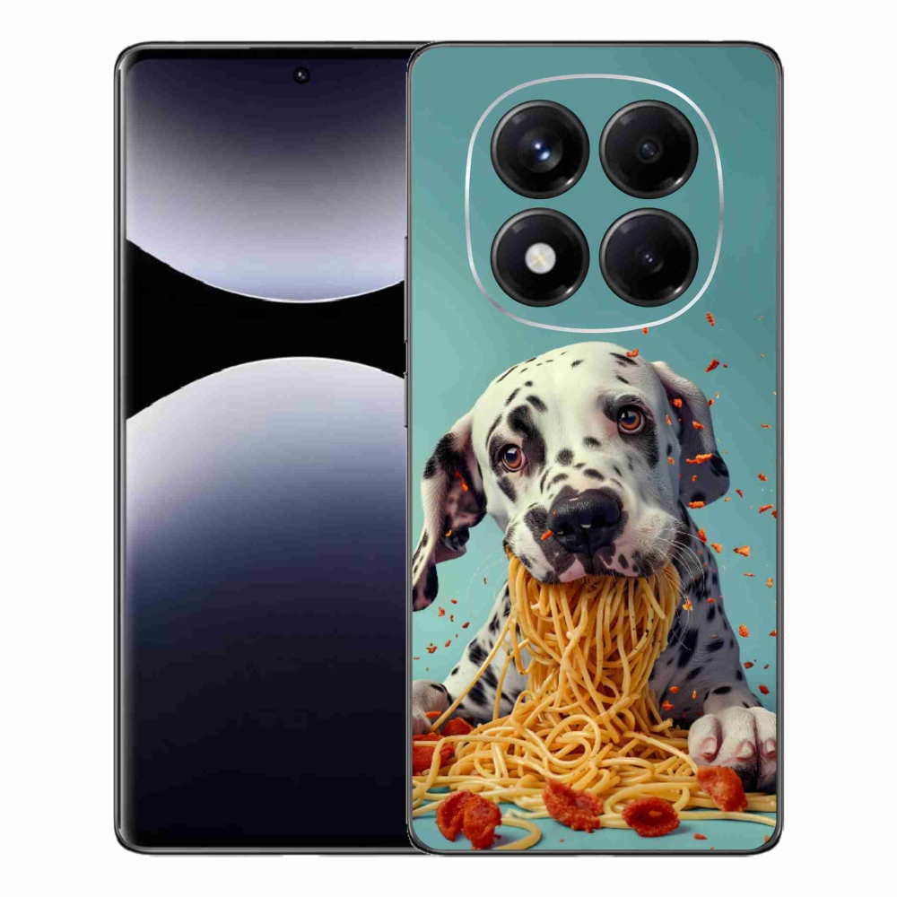 Gélový kryt mmCase na Xiaomi Redmi Note 14 Pro - dalmatín a špagety