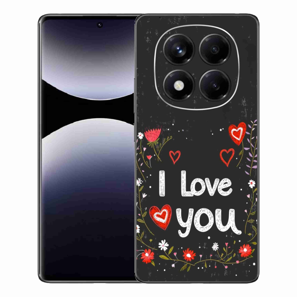 Gélový kryt mmCase na Xiaomi Redmi Note 14 Pro - I love you čierne pozadie