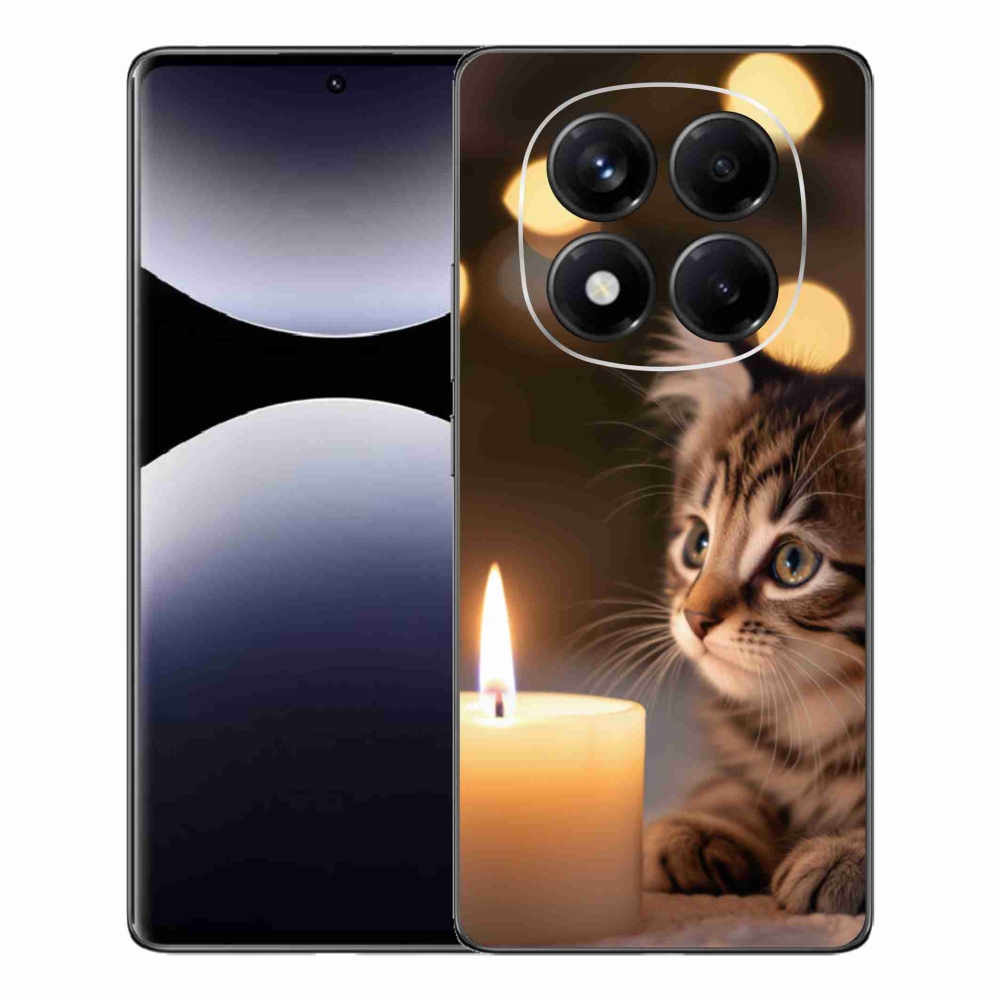 Gélový kryt mmCase na Xiaomi Redmi Note 14 Pro - mačiatko a sviečka