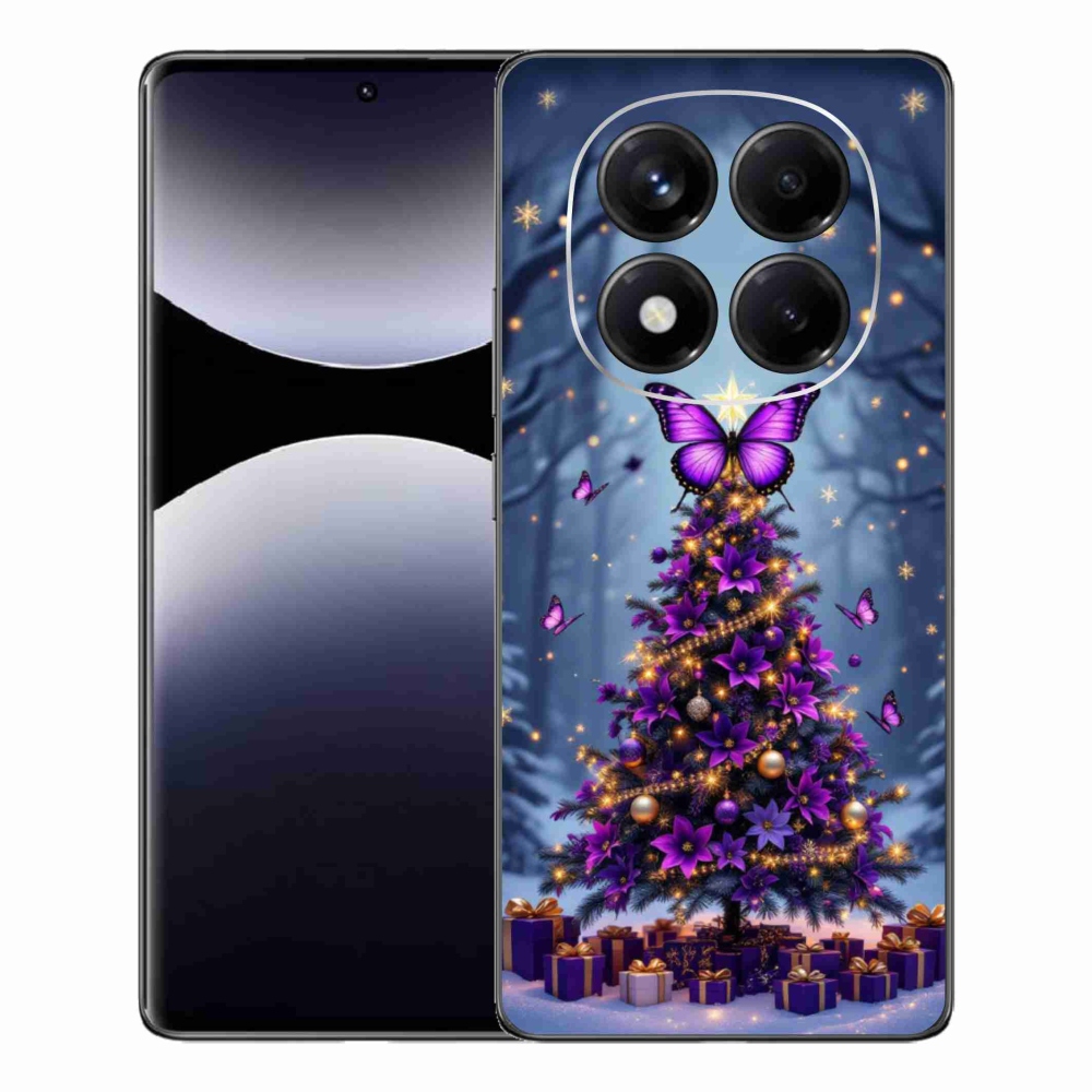 Gélový kryt mmCase na Xiaomi Redmi Note 14 Pro - motýlí vianočný stromček