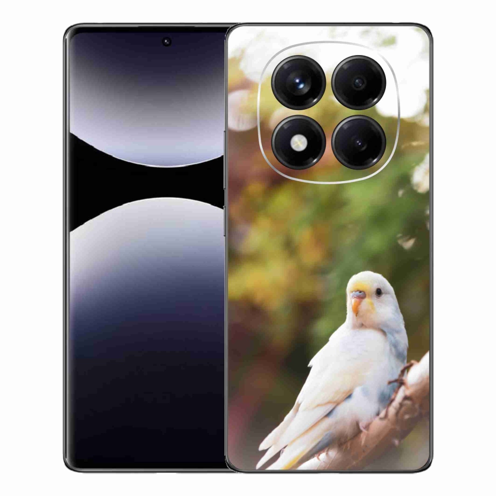 Gélový kryt mmCase na Xiaomi Redmi Note 14 Pro - papagáj andulka biela
