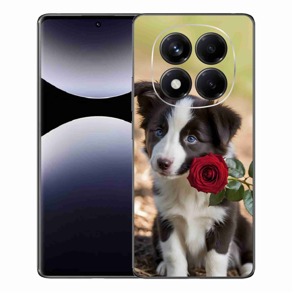 Gélový kryt mmCase na Xiaomi Redmi Note 14 Pro - roztomilá border kólia s ružou
