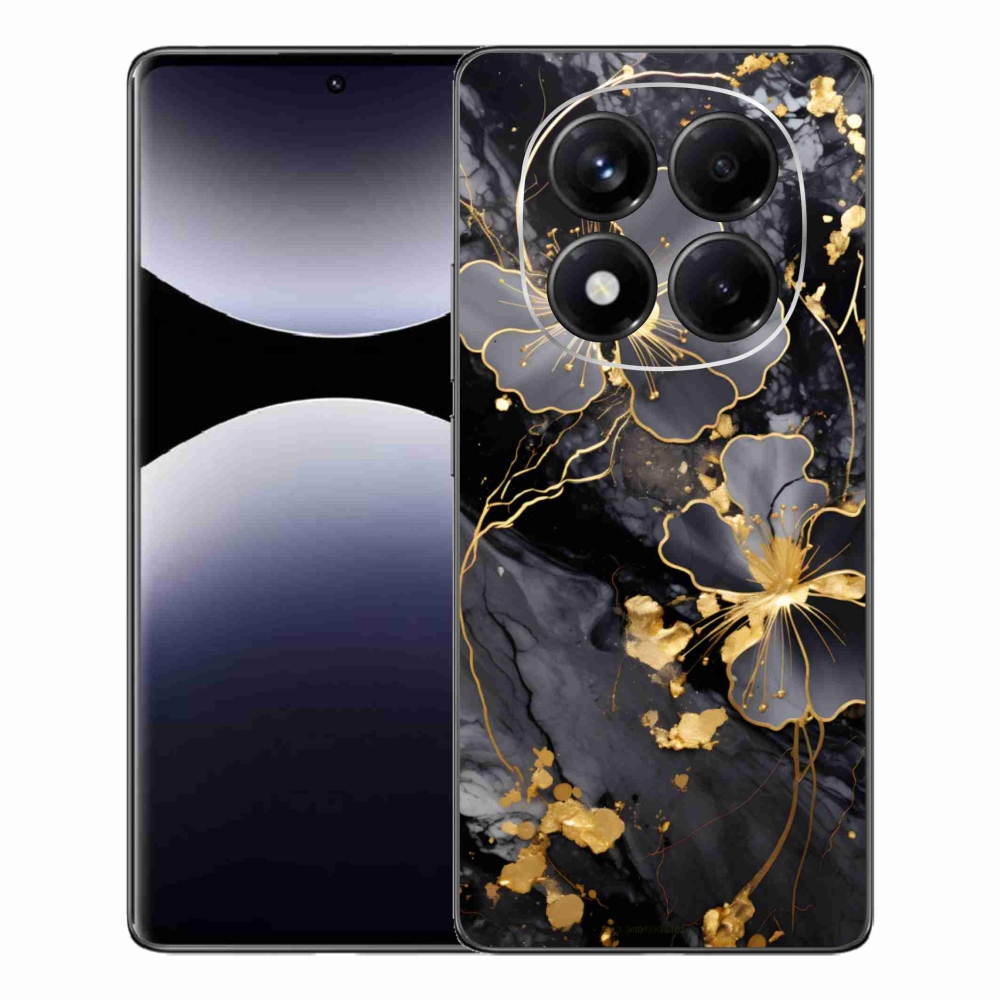 Gélový kryt mmCase na Xiaomi Redmi Note 14 Pro - zlaté kvety