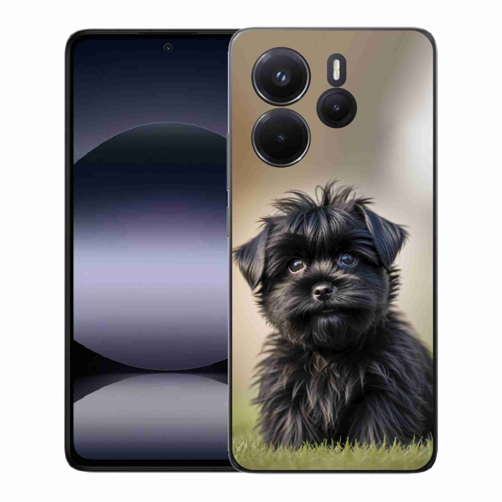 Gélový kryt mmCase na Xiaomi Redmi Note 14 - roztomilý čierny psík