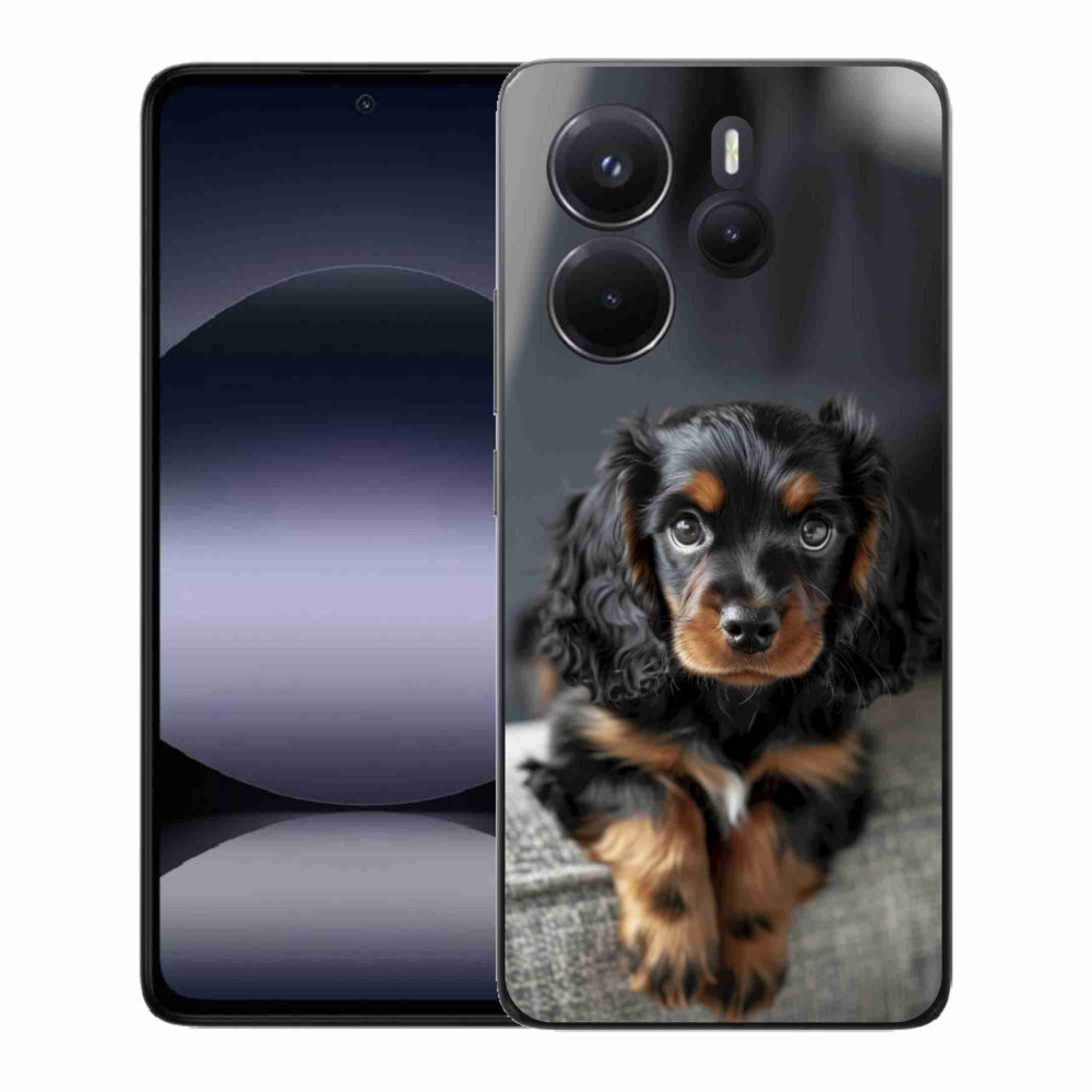 Gélový kryt mmCase na Xiaomi Redmi Note 14 - roztomilý dlhosrstý jazvečík