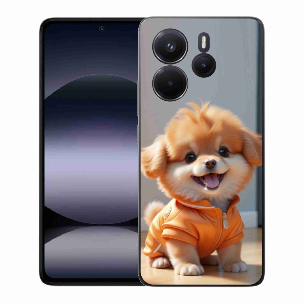 Gélový kryt mmCase na Xiaomi Redmi Note 14 - roztomilý pomeranian v mikine