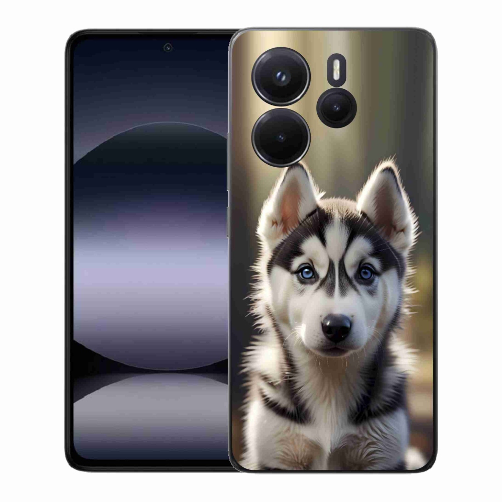 Gélový kryt mmCase na Xiaomi Redmi Note 14 - roztomilý sibírsky husky