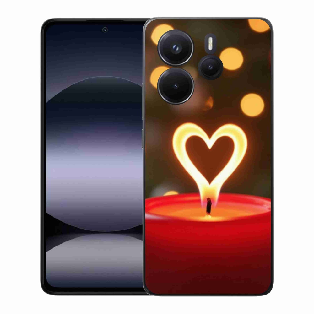 Gélový kryt mmCase na Xiaomi Redmi Note 14 - srdce z plameňa