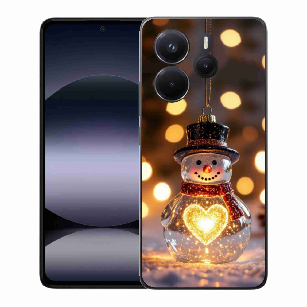 Gélový kryt mmCase na Xiaomi Redmi Note 14 - svietiaci vianočný snehuliak