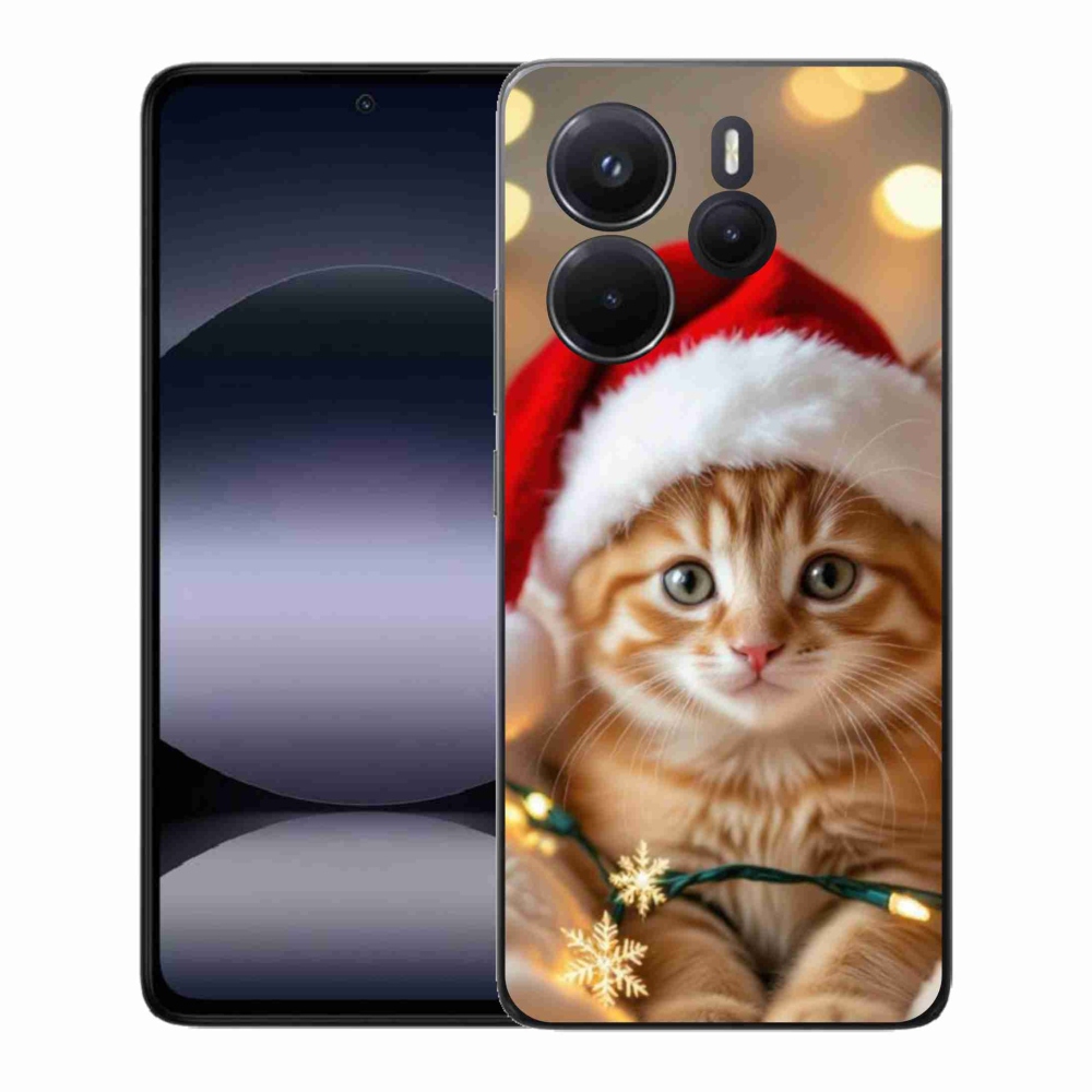 Gélový kryt mmCase na Xiaomi Redmi Note 14 - vianočné mačiatko