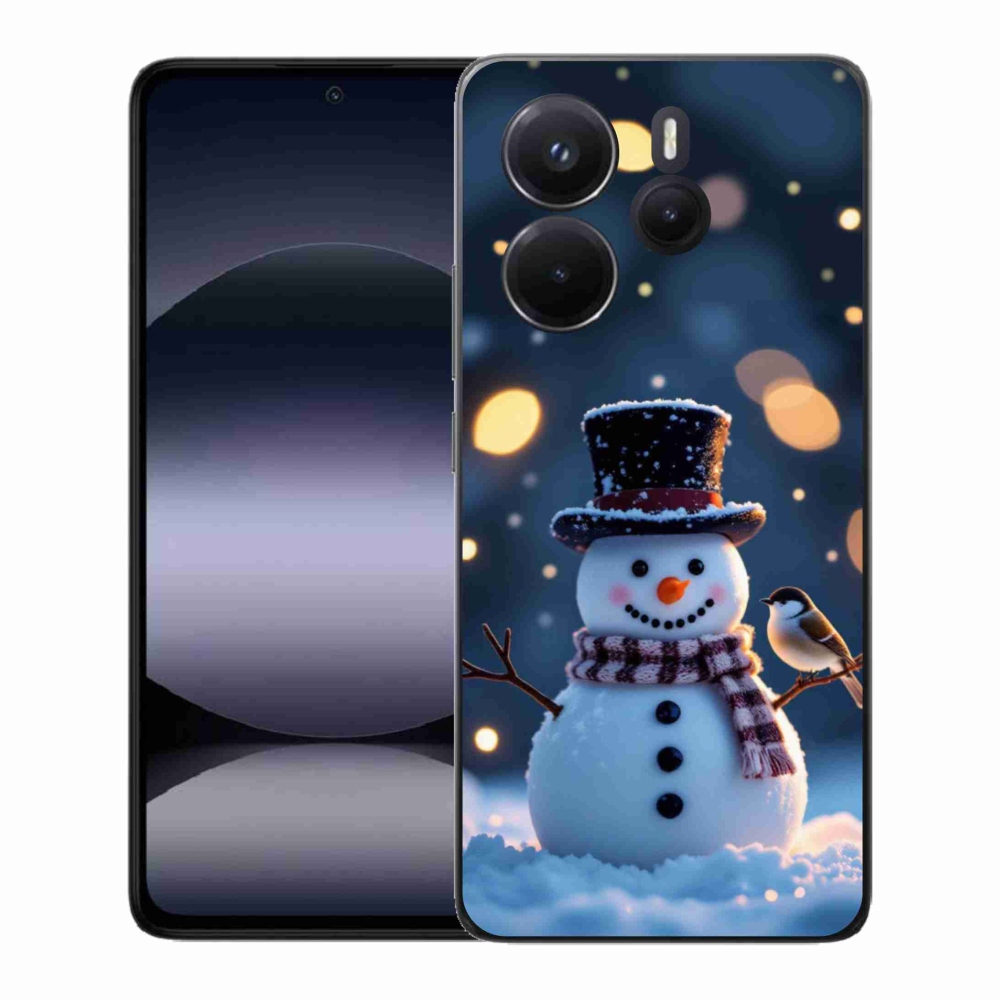 Gélový kryt mmCase na Xiaomi Redmi Note 14 - vianočný snehuliak