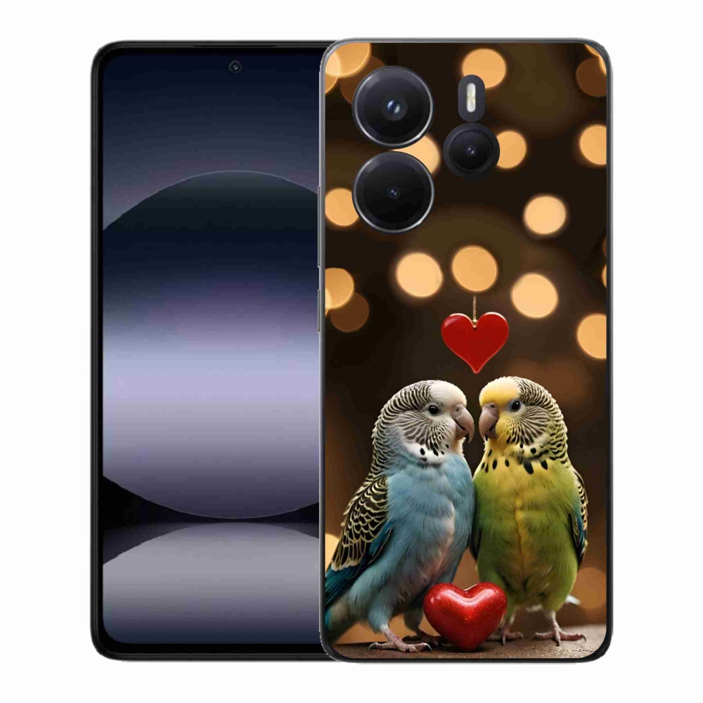 Gélový kryt mmCase na Xiaomi Redmi Note 14 - zamilovaní papagáje