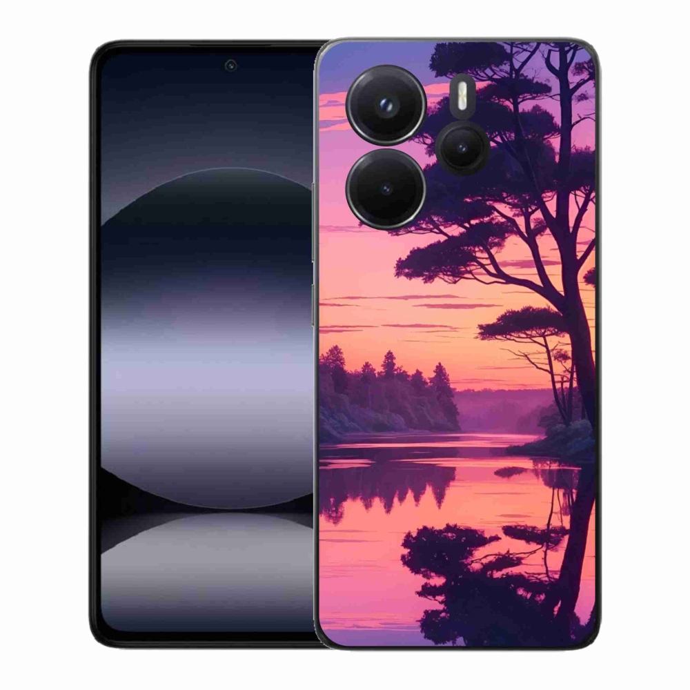 Gélový kryt mmCase na Xiaomi Redmi Note 14 - západ slnka nad jazerom