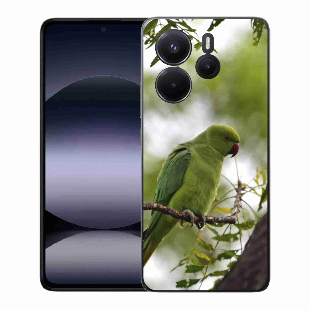 Gélový kryt mmCase na Xiaomi Redmi Note 14 - zelený papagáj