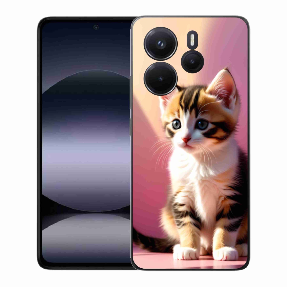 Gélový kryt mmCase na Xiaomi Redmi Note 14 - zvedavé mačiatko 2