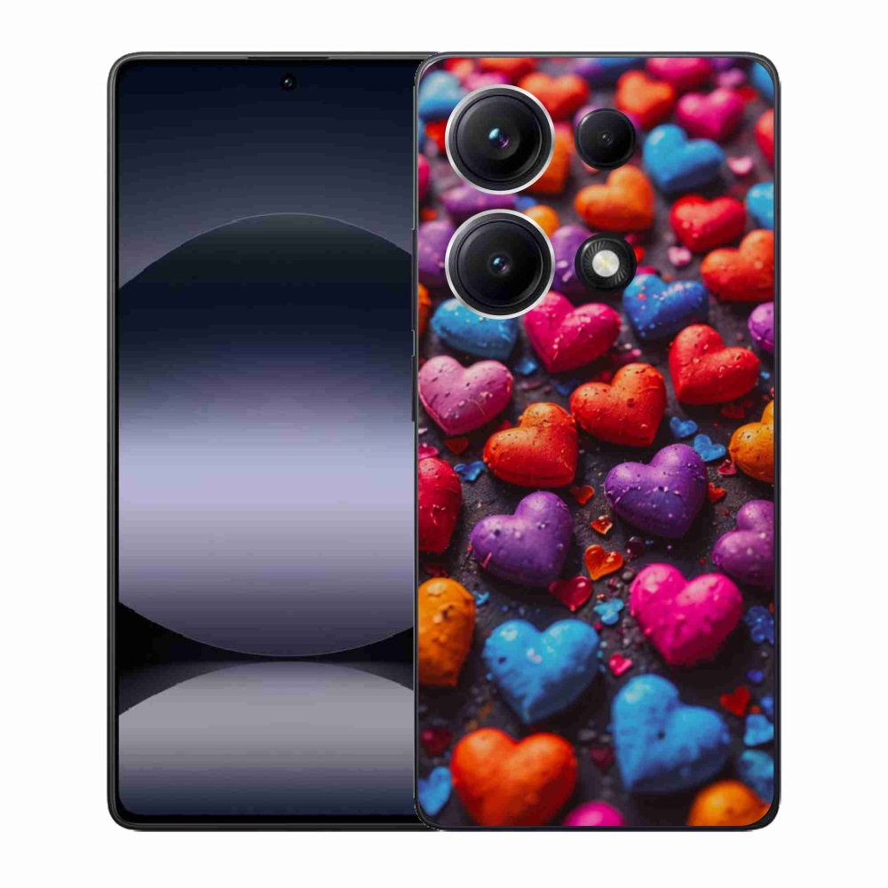 Gélový kryt mmCase na Xiaomi Redmi Note 14S - farebné srdcia