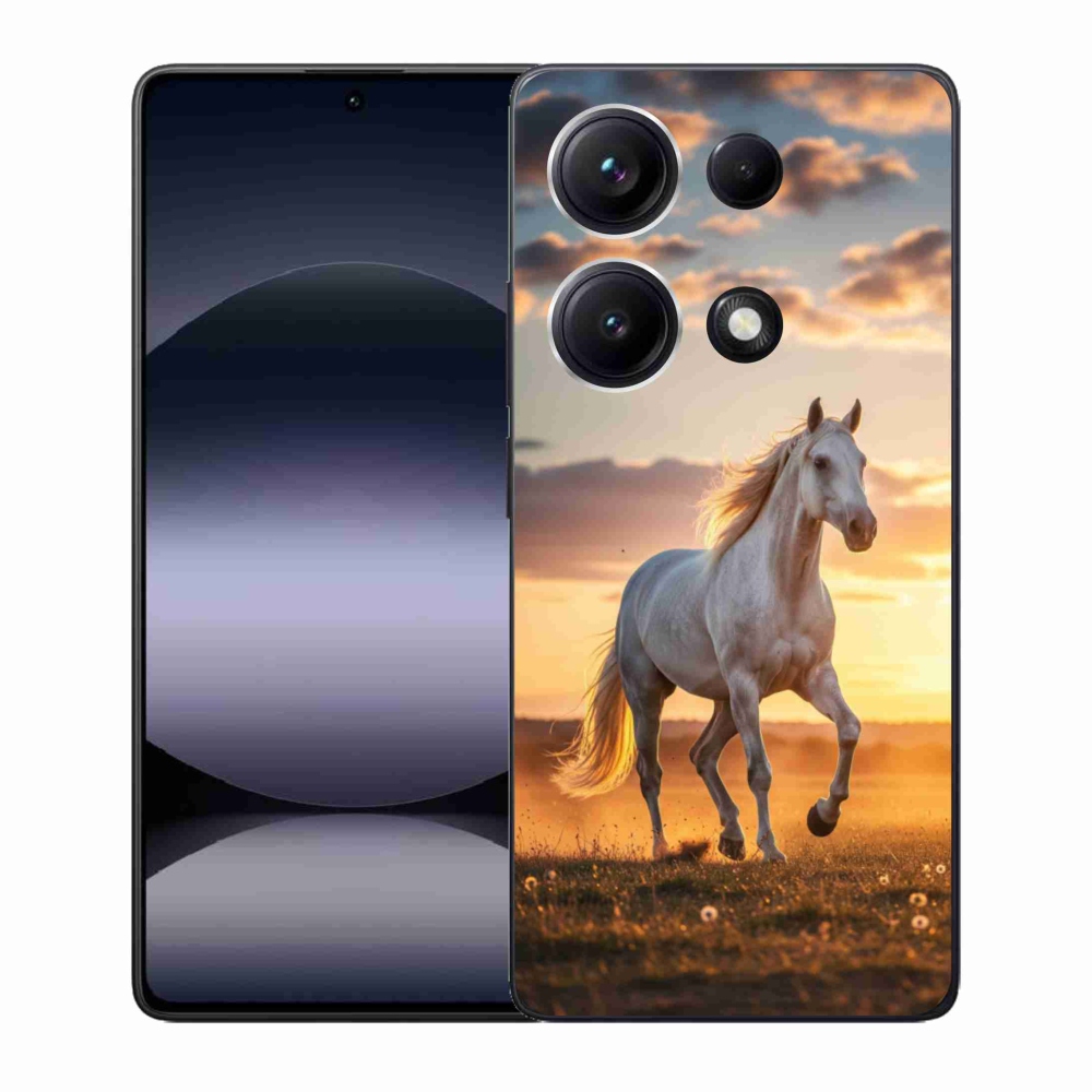 Gélový kryt mmCase na Xiaomi Redmi Note 14S - bežiaci biely kôň 2