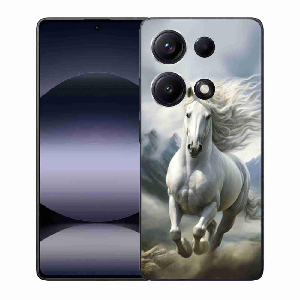 Gélový kryt mmCase na Xiaomi Redmi Note 14S - bežiaci biely kôň 3