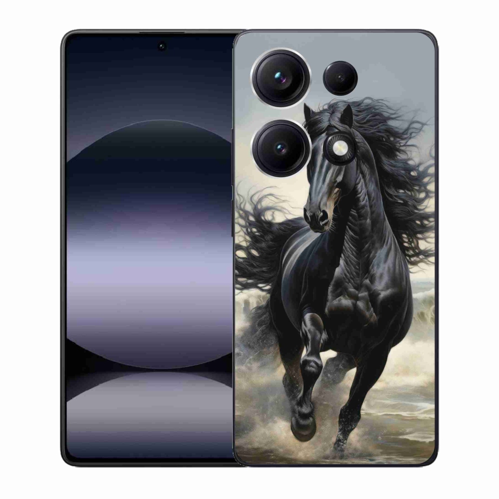 Gélový kryt mmCase na Xiaomi Redmi Note 14S - bežiaci čierny kôň