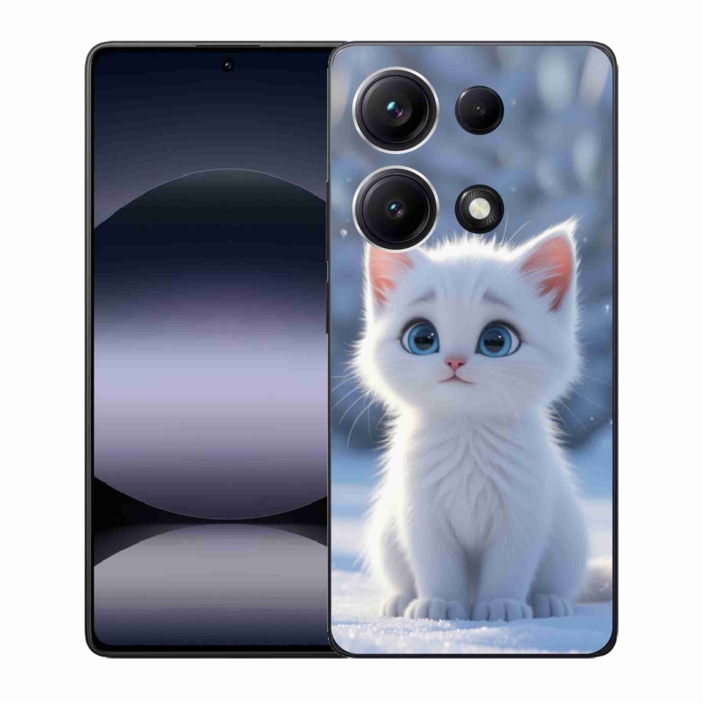 Gélový kryt mmCase na Xiaomi Redmi Note 14S - biele mačiatko 3