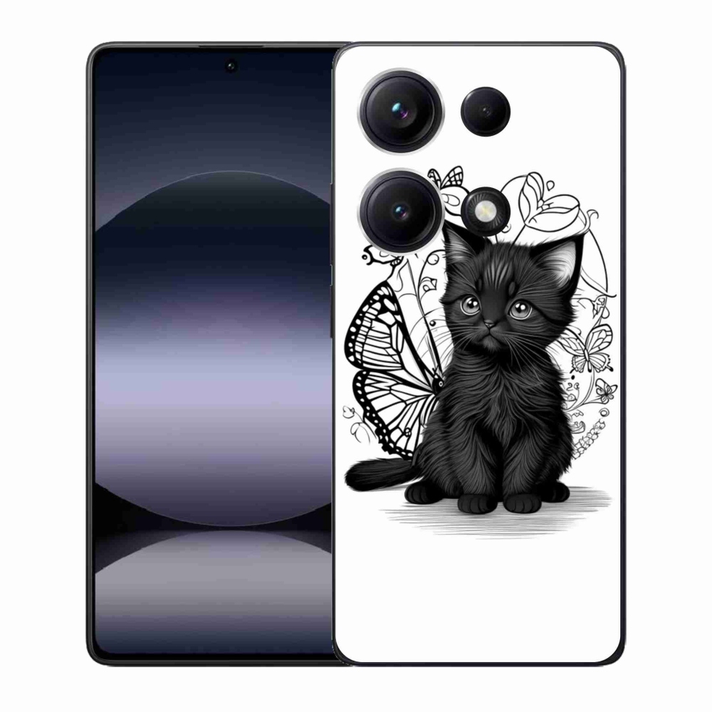 Gélový kryt mmCase na Xiaomi Redmi Note 14S - čierne mačiatko