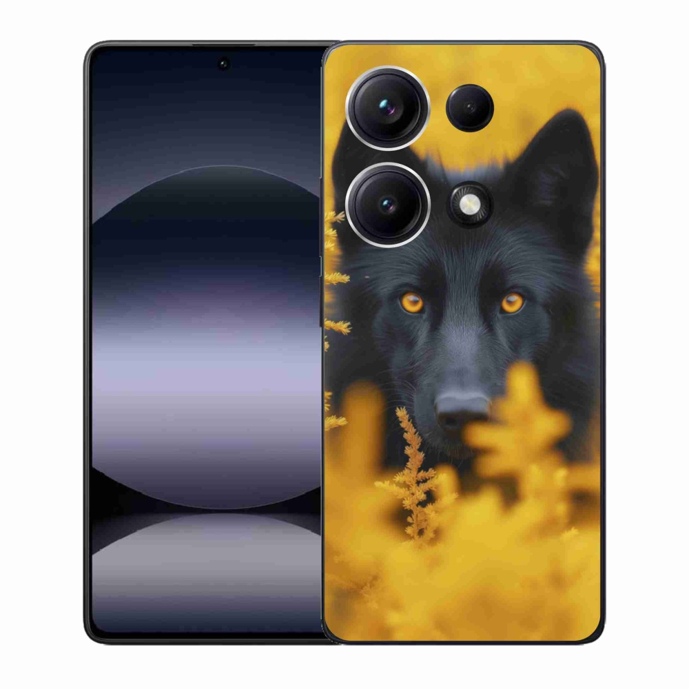 Gélový kryt mmCase na Xiaomi Redmi Note 14S - čierny vlk 2