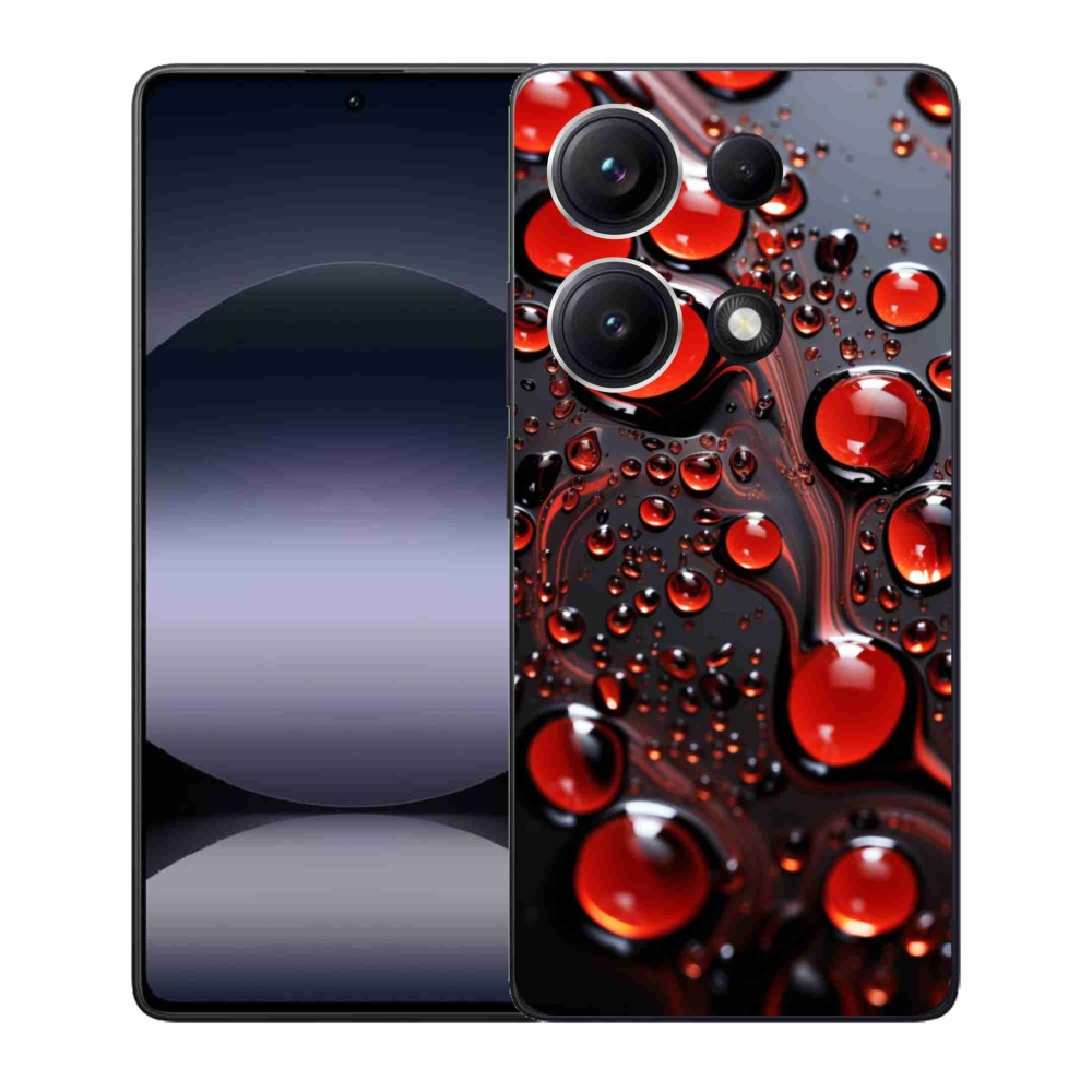 Gélový kryt mmCase na Xiaomi Redmi Note 14S - červené kvapky 2