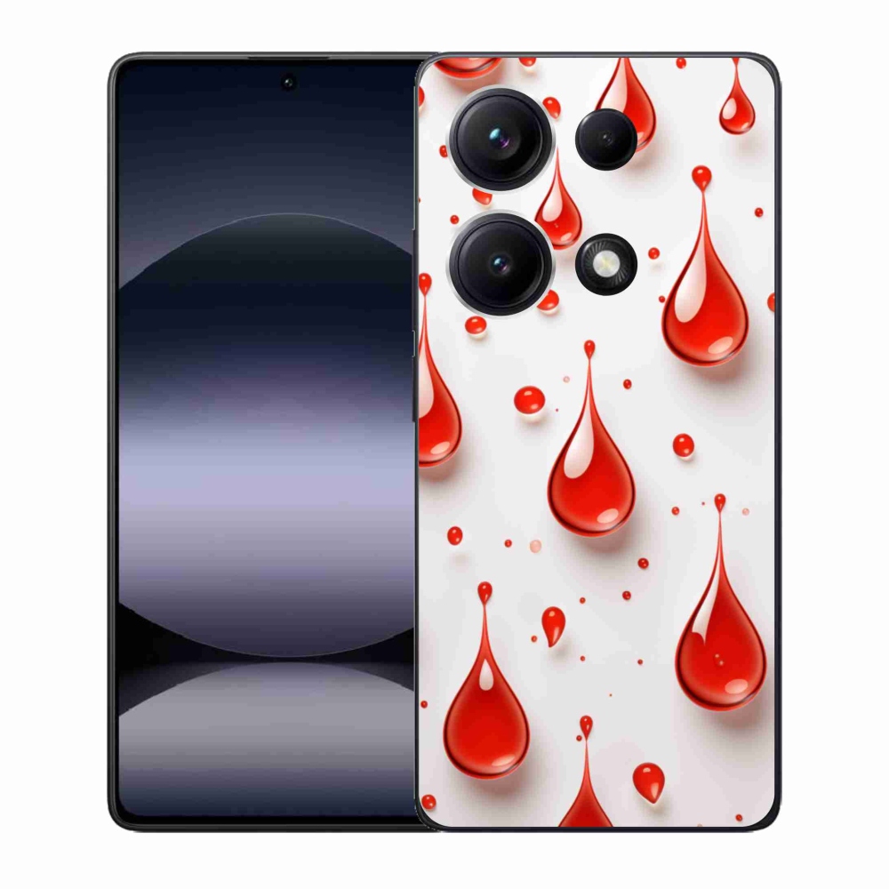 Gélový kryt mmCase na Xiaomi Redmi Note 14S - červené kvapky