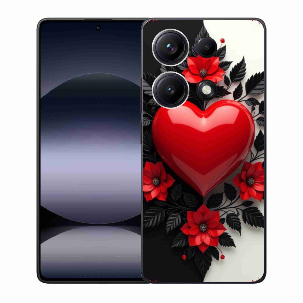 Gélový kryt mmCase na Xiaomi Redmi Note 14S - červené srdce