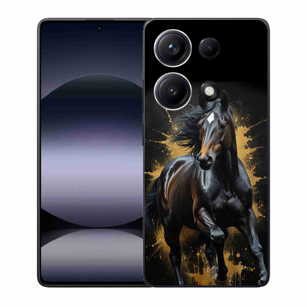 Gélový kryt mmCase na Xiaomi Redmi Note 14S - elegantný čierny žrebec