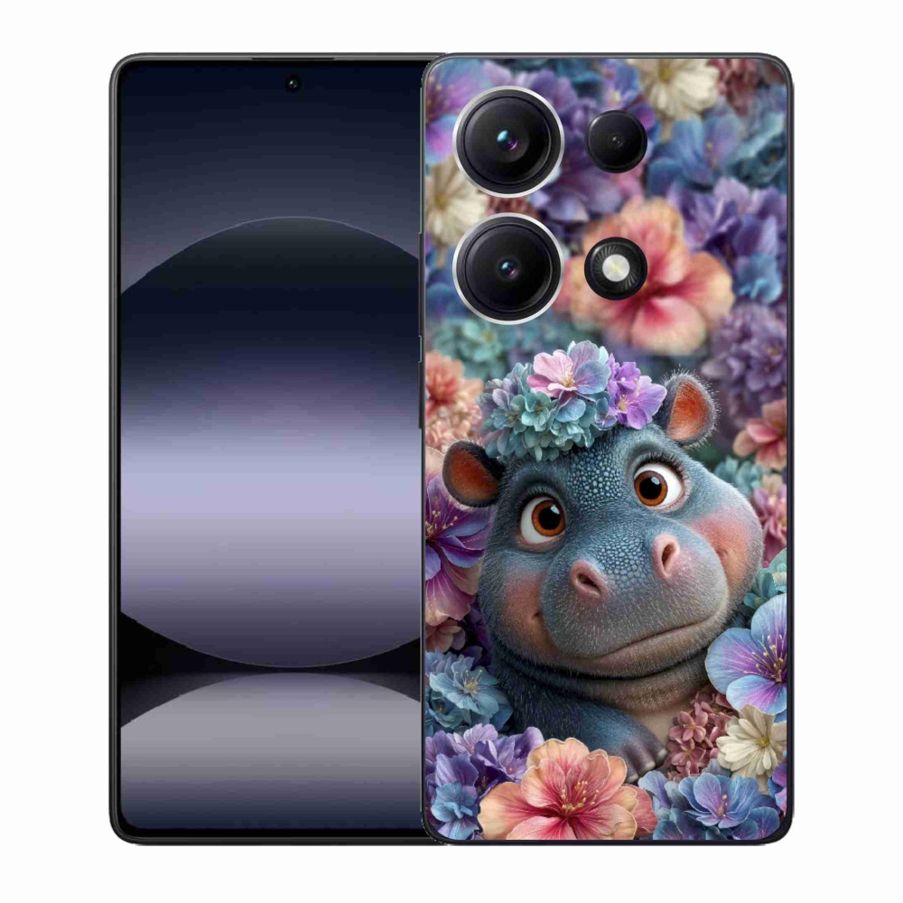 Gélový kryt mmCase na Xiaomi Redmi Note 14S - hrošík v kvetoch