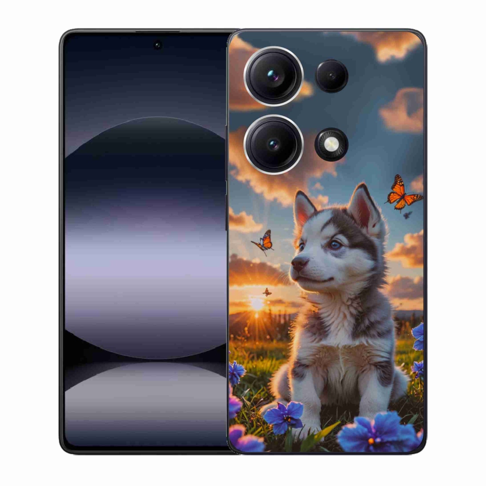 Gélový kryt mmCase na Xiaomi Redmi Note 14S - husky pri západe slnka