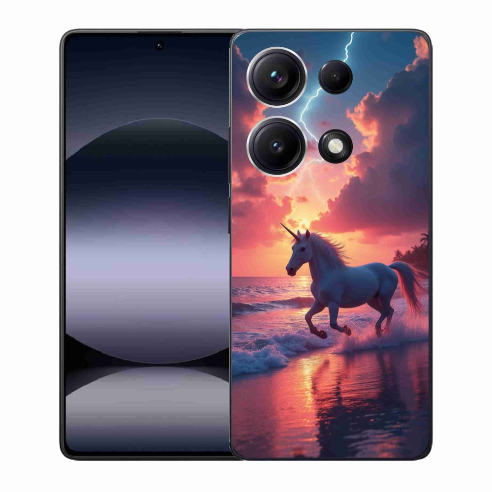 Gélový kryt mmCase na Xiaomi Redmi Note 14S - jednorožec na pláži