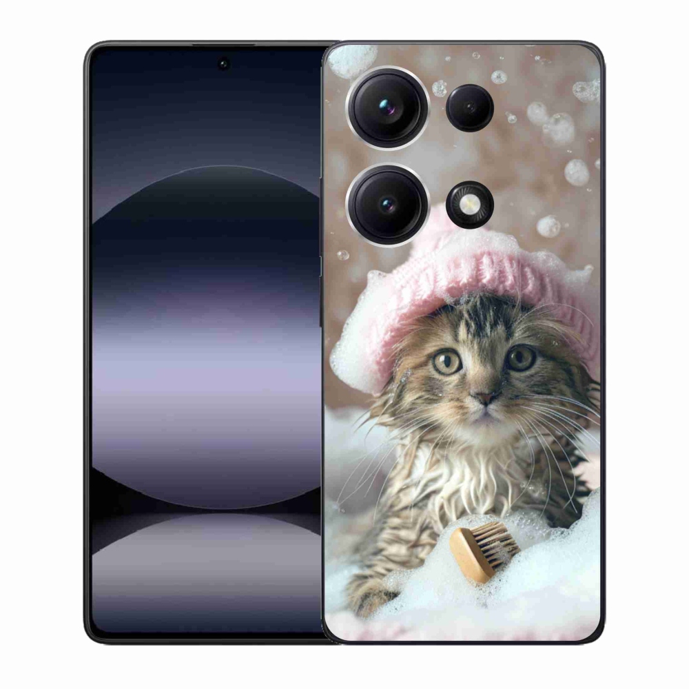 Gélový kryt mmCase na Xiaomi Redmi Note 14S - mačiatko a kúpeľ