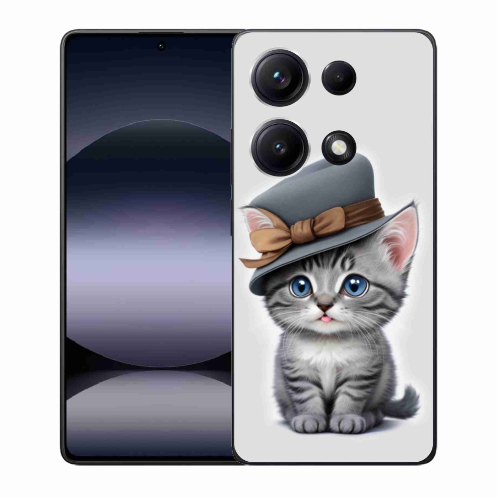 Gélový kryt mmCase na Xiaomi Redmi Note 14S - mačiatko s klobúkom