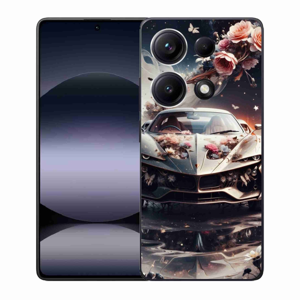 Gélový kryt mmCase na Xiaomi Redmi Note 14S - kvetinový športový automobil