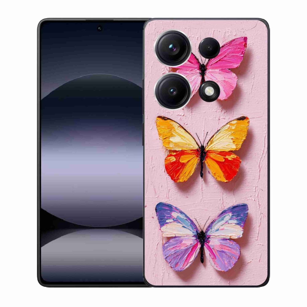 Gélový kryt mmCase na Xiaomi Redmi Note 14S - motýlia trojica