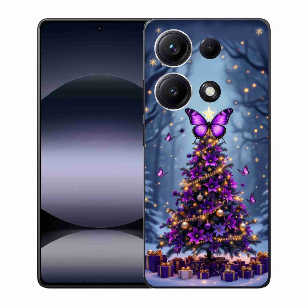 Gélový kryt mmCase na Xiaomi Redmi Note 14S - motýlí vianočný stromček