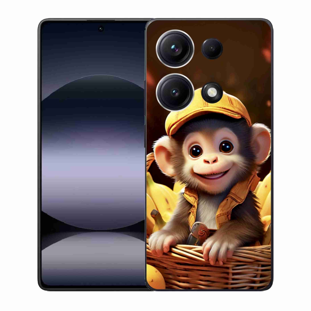 Gélový kryt mmCase na Xiaomi Redmi Note 14S - opice v košíku