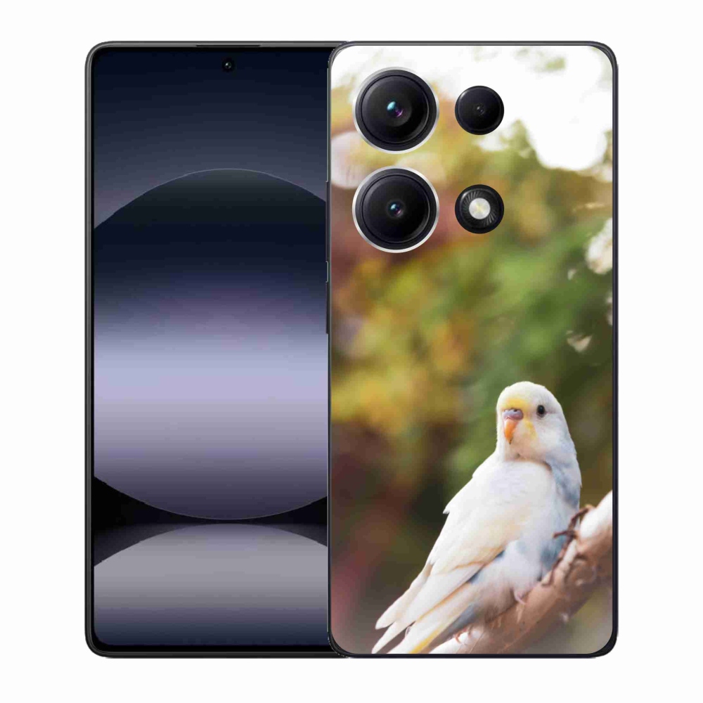 Gélový kryt mmCase na Xiaomi Redmi Note 14S - papagáj andulka biela