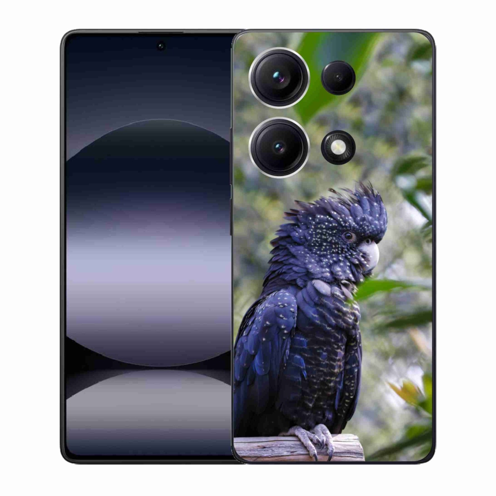 Gélový kryt mmCase na Xiaomi Redmi Note 14S - papagáj kakadu čierny