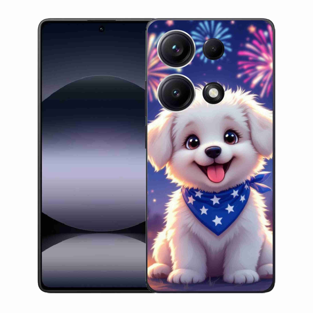 Gélový kryt mmCase na Xiaomi Redmi Note 14S - slávnostné šteňa