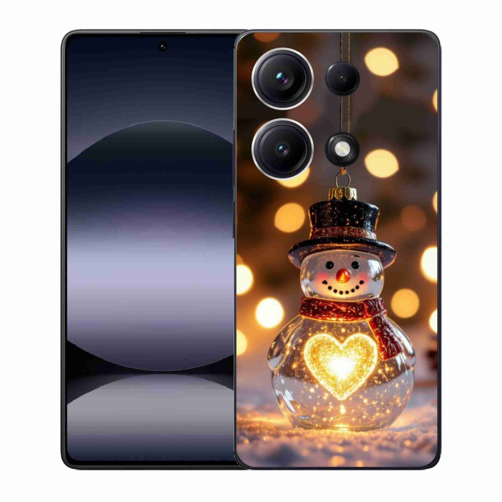 Gélový kryt mmCase na Xiaomi Redmi Note 14S - svietiaci vianočný snehuliak