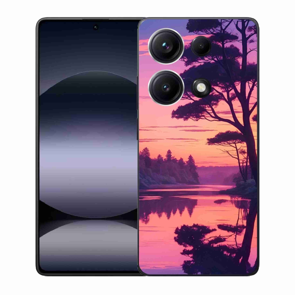Gélový kryt mmCase na Xiaomi Redmi Note 14S - západ slnka nad jazerom
